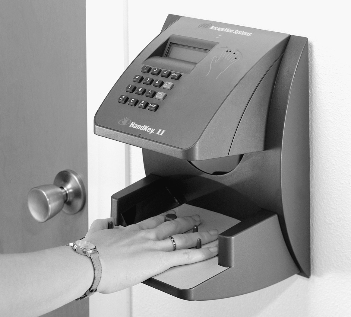 Figure 6-7: A biometric hand reader and PIN-pad device.